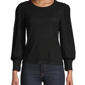 Madewell Brushed Rib Pleat-Sleeve Top Size XXS